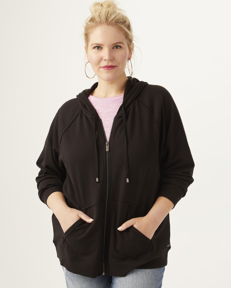 Front of plus size Amanda Zip-Up Hoodie by Marc NY | Dia&Co | dia_product_style_image_id:163369